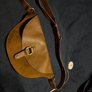 Banana Republic Brown Leather Crossbody Bag with Metal Hardware